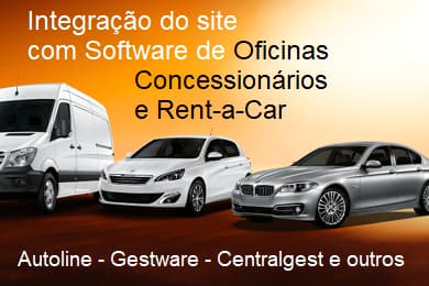 Site e APP integrados com Software de Concessionárias, Oficinas e Rent-a-car